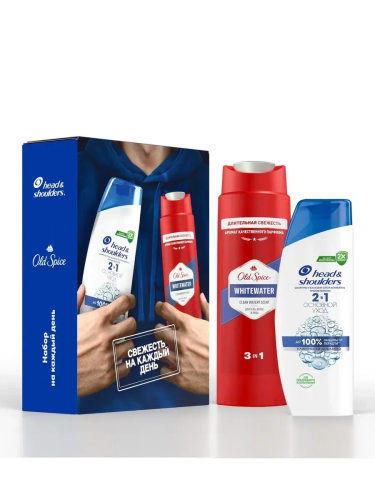 HEAD&SHOULDERS набор подарочный: шампунь 2в1 основной уход 200мл, OLD SPICE шампунь 3в1 250мл